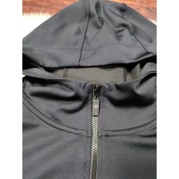 Zuala Long Sleeve High Neck Full Zip Active Hoodie Jacket Black Womens Sze Small - Picture 7 of 12